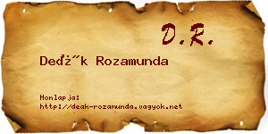 Deák Rozamunda névjegykártya